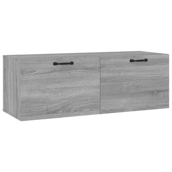 Armario Pared Madera Contrachapada Gris Sonoma 100x36,5x35 Cm Vidaxl