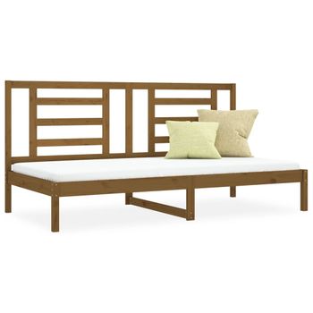 Sofá Cama Madera Maciza De Pino Marrón Miel 90x200 Cm Vidaxl