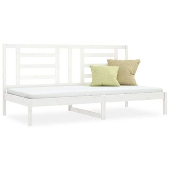 Sofá Cama Madera Maciza De Pino Blanco 80x200 Cm Vidaxl