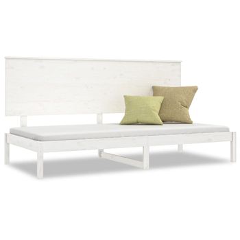 Sofá Cama Sin Colchón Madera Maciza De Pino Blanco 90x200 Cm Vidaxl