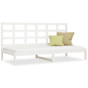 Sofá Cama Madera Maciza De Pino Blanco 80x200 Cm Vidaxl