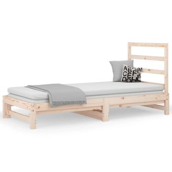 Sofá Cama Extraíble Madera Maciza De Pino 2x(90x200) Cm Vidaxl