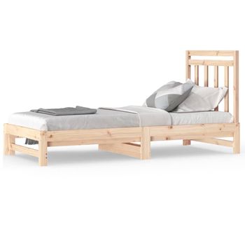 Sofá Cama Extraíble Madera Maciza De Pino 2x(90x200) Cm Vidaxl