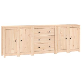 Aparador De Madera Maciza De Pino 230x35x80 Cm Vidaxl