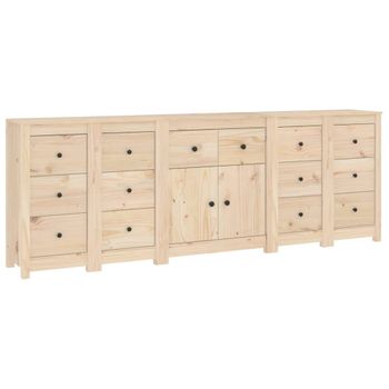 Aparador De Madera Maciza De Pino 230x35x80 Cm Vidaxl