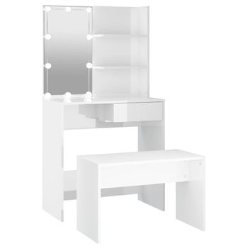 Taburete De Tocador Madera Contrachapada Blanco 70x35x45 Cm Vidaxl con  Ofertas en Carrefour