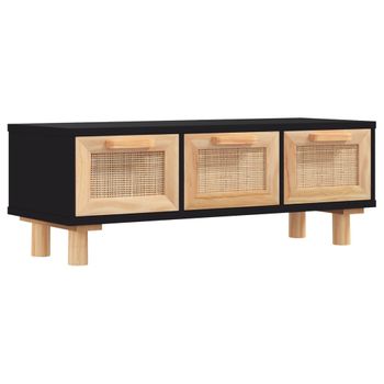 Mesa De Centro Madera Contrachapada Y De Pino Negro 80x40x30 Cm Vidaxl