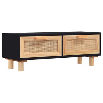 Mesa De Centro Madera Contrachapada Y De Pino Negro 80x40x30 Cm Vidaxl