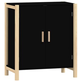 Aparador De Madera Contrachapada Negro 62x38x70 Cm Vidaxl