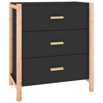 Aparador De Madera Contrachapada Negro 62x38x70 Cm Vidaxl