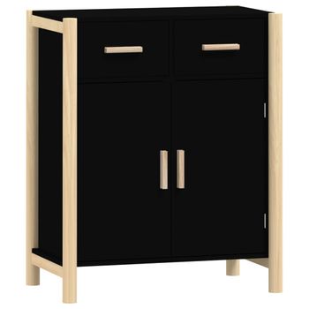 Aparador De Madera Contrachapada Negro 62x38x75 Cm Vidaxl