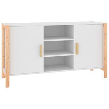 Aparador Moderno Con 2 Puertas Y 2 Cajones, Mueble Tv Salón, Buffet Cocina,  Cm 130x41h47, Color Roble Efecto Nudos Y Antracita con Ofertas en Carrefour