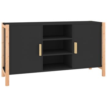 Aparador De Madera Contrachapada Negro 107x38x60 Cm Vidaxl