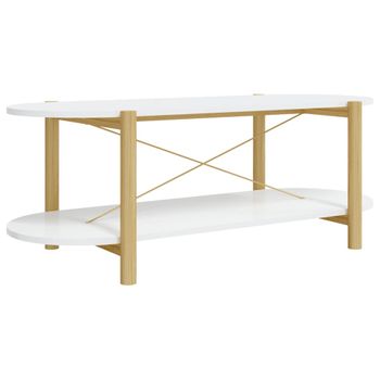 Mesa De Centro Madera Contrachapada Blanco 110x48x40 Cm Vidaxl