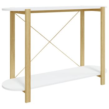 Mesa Consola De Madera Contrachapada Blanco 110x38x75 Cm Vidaxl