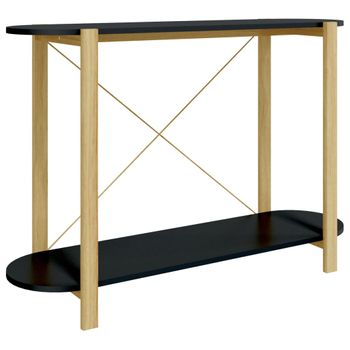 Mesa Consola De Madera Contrachapada Negro 110x38x75 Cm Vidaxl