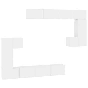 Mueble De Pared Para Tv Madera Contrachapada Blanco Vidaxl