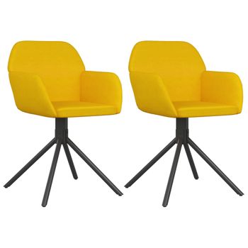 Sillas De Comedor Giratorias 2 Uds Terciopelo Amarillo Vidaxl