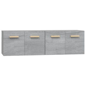 Armarios De Pared 2 Uds Contrachapada Gris Sonoma 60x36,5x35cm Vidaxl