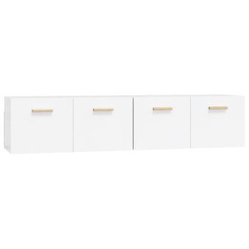 Armarios Pared 2 Uds Contrachapada Blanco Brillo 80x35x36,5 Cm Vidaxl