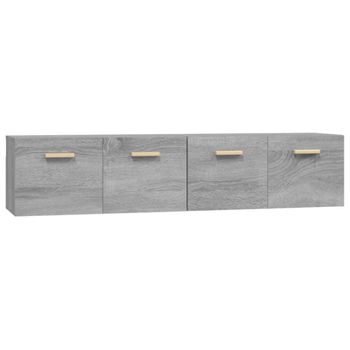 Armarios De Pared 2 Uds Contrachapada Gris Sonoma 80x35x36,5 Cm Vidaxl