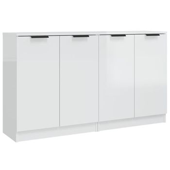 Aparadores 2 Uds Madera Contrachapada Blanco Brillo 60x30x70 Cm Vidaxl