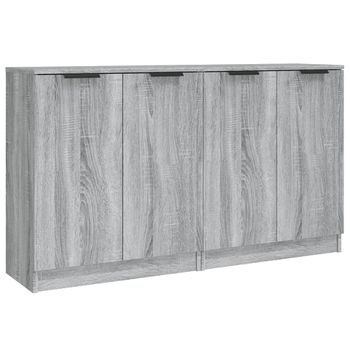 Aparadores 2 Uds Madera Contrachapada Gris Sonoma 60x30x70 Cm Vidaxl