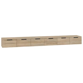 Armarios De Pared 2 Uds Contrachapada Roble Sonoma 102x30x20 Cm Vidaxl