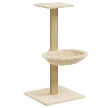 Rascador Para Gatos Con Poste De Sisal Crema 74 Cm Vidaxl