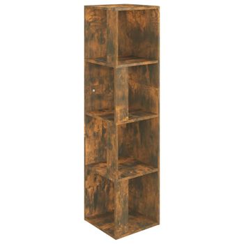 Mueble Esquina Madera Contrachapada Roble Ahumado 33x33x132 Cm Vidaxl