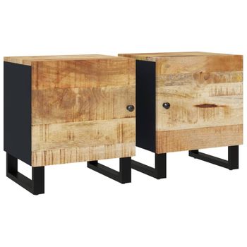 Mesitas De Noche 2 Uds Madera Maciza De Mango 40x33x46 Cm Vidaxl