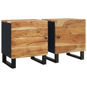 Mesitas De Noche 2 Uds Madera Maciza De Acacia 40x33x46 Cm Vidaxl