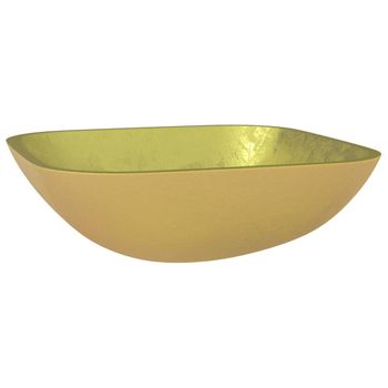 Lavabo De Vidrio Dorado 42x42x14 Cm Vidaxl