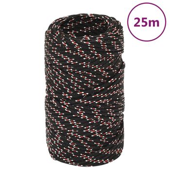 Cuerda De Barco Polipropileno Negra 2 Mm 25 M Vidaxl