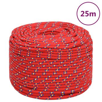 Cuerda De Barco Polipropileno Rojo 6 Mm 25 M Vidaxl