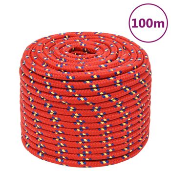 Cuerda De Barco Polipropileno Rojo 14 Mm 100 M Vidaxl