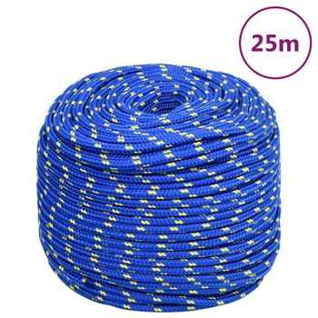 Cuerda De Barco Polipropileno Azul 6 Mm 25 M Vidaxl