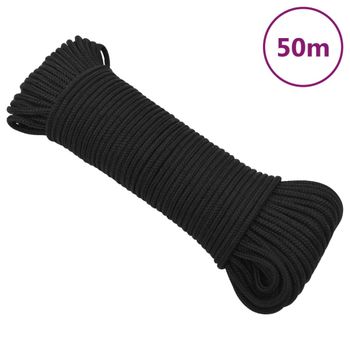 Cuerda De Barco Polipropileno Negro Intenso 3 Mm 50 M Vidaxl