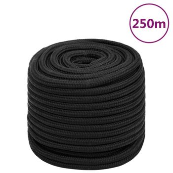 Cuerda De Barco Polipropileno Negro Intenso 16 Mm 250 M Vidaxl