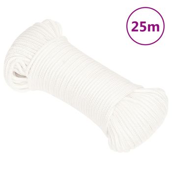 Cuerda De Barco Polipropileno Blanco Intenso 3 Mm 25 M Vidaxl