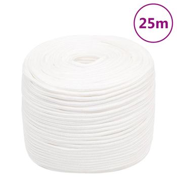 Cuerda De Barco Polipropileno Blanco Intenso 6 Mm 25 M Vidaxl