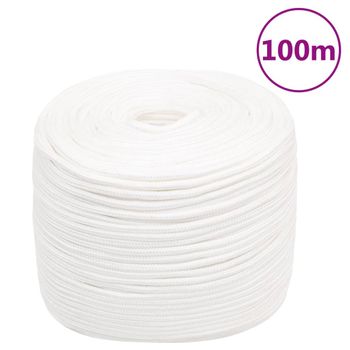 Cuerda De Barco Polipropileno Blanco Intenso 8 Mm 100 M Vidaxl