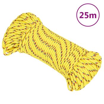 Cuerda De Barco Polipropileno Amarillo 5 Mm 25 M Vidaxl