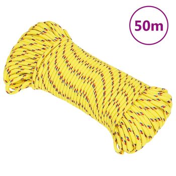 Cuerda De Barco Polipropileno Amarillo 5 Mm 50 M Vidaxl