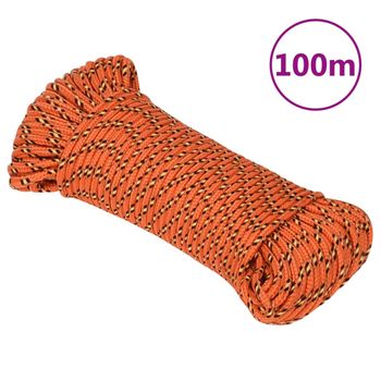 Cuerda De Barco Polipropileno Naranja 3 Mm 100 M Vidaxl