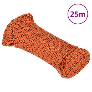 Cuerda De Barco Polipropileno Naranja 4 Mm 25 M Vidaxl