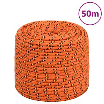 Cuerda De Barco Polipropileno Naranja 6 Mm 50 M Vidaxl