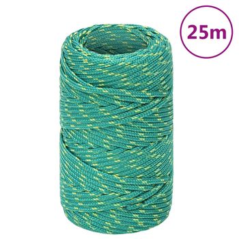 Cuerda De Barco Polipropileno Verde 2 Mm 25 M Vidaxl