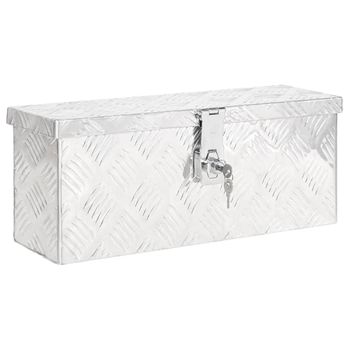 Caja De Almacenaje De Aluminio Plateado 50x15x20,5 Cm Vidaxl