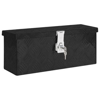 Caja De Almacenaje De Aluminio Negro 50x15x20,5 Cm Vidaxl